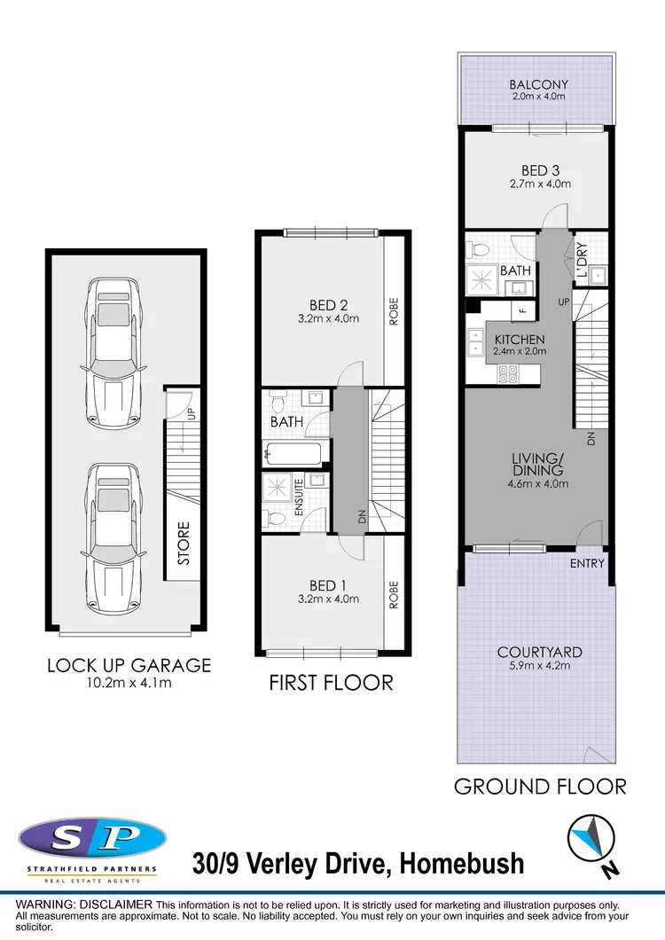 Floorplan of Homely townhouse listing, 30/9 Verley Drive, Homebush NSW 2140