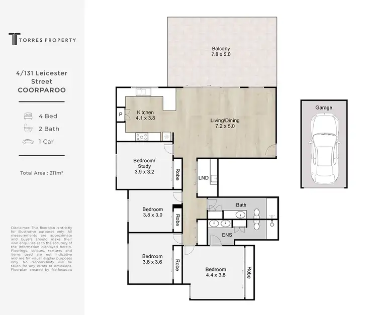 Floorplan of Homely unit listing, 4/131 Leicester Street, Coorparoo QLD 4151