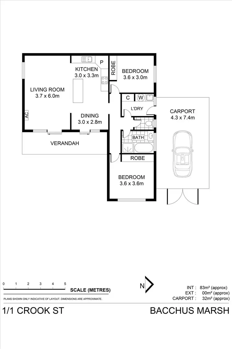 Floorplan of Homely retirement listing, 1/1 Crook Street, Bacchus Marsh VIC 3340