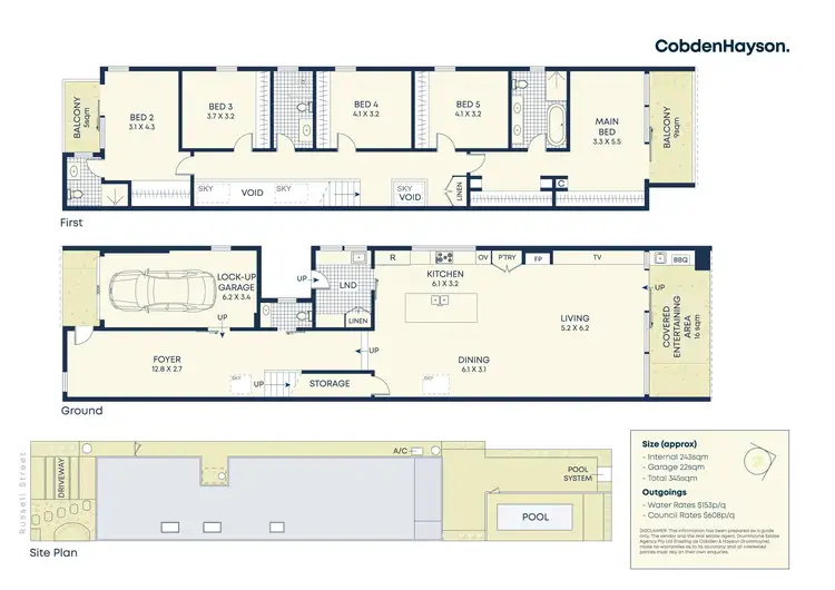 Floorplan of Homely semi-detached listing, 64a Russell Street, Russell Lea NSW 2046