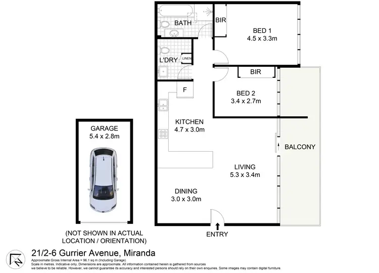Floorplan of Homely apartment listing, 21/2-6 Gurrier Avenue, Miranda NSW 2228