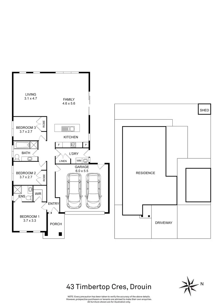 Floorplan of Homely house listing, 43 Timbertop Crescent, Drouin VIC 3818