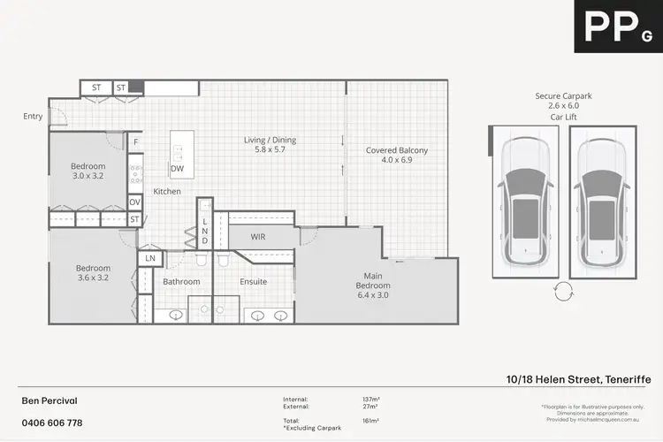 Floorplan of Homely apartment listing, 10/18 Helen Street, Teneriffe QLD 4005