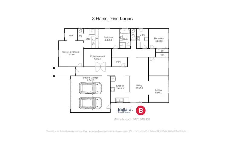 Floorplan of Homely house listing, 3 Harris Drive, Lucas VIC 3350