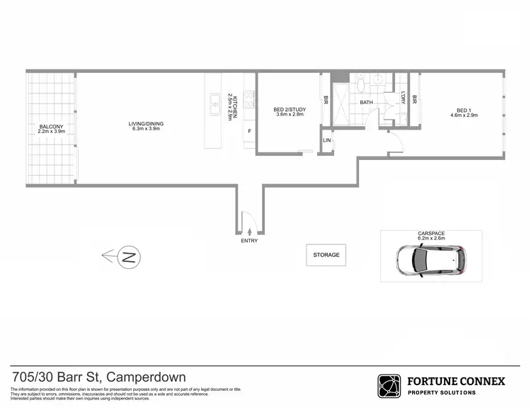 Floorplan of Homely apartment listing, 705/30 Barr Street, Camperdown NSW 2050