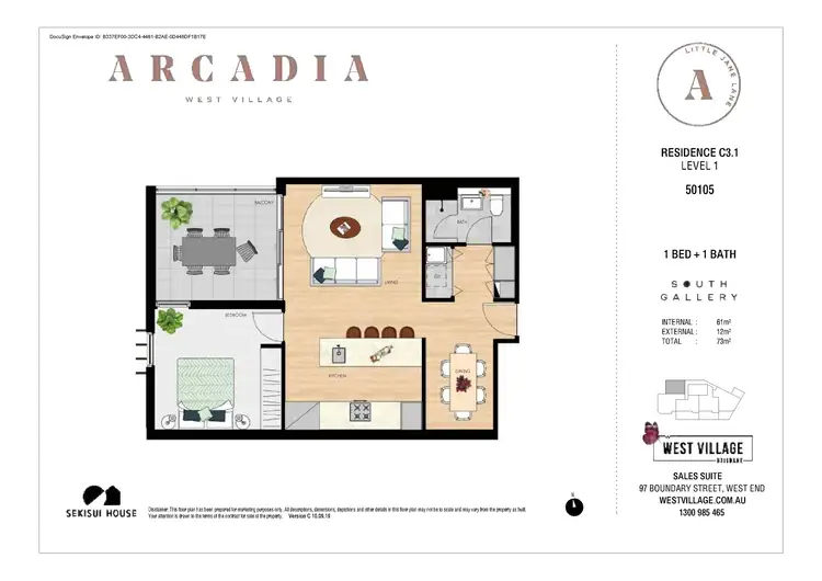 Floorplan of Homely apartment listing, 50105/21 Mollison Street, West End QLD 4101