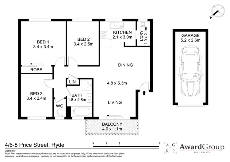 Floorplan of Homely unit listing, 4/6-8 Price Street, Ryde NSW 2112