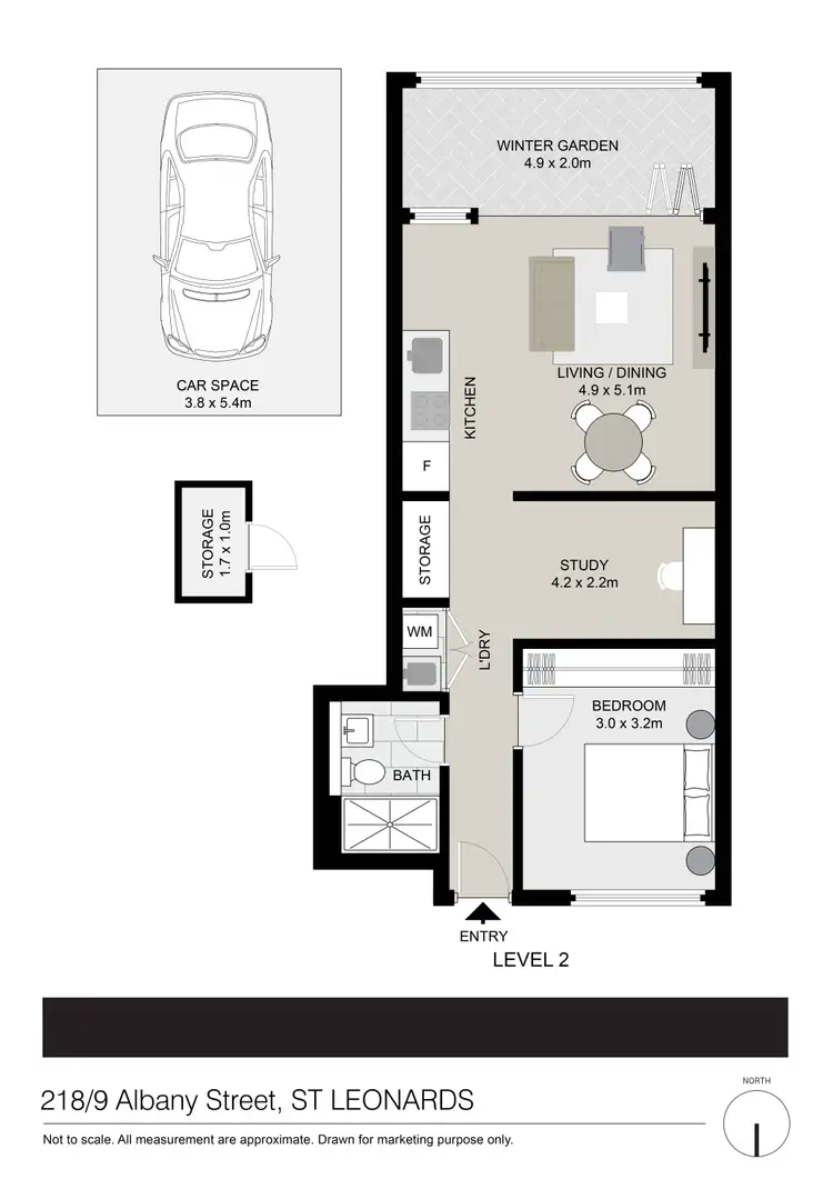Floorplan of Homely apartment listing, 218/9 Albany Street, St Leonards NSW 2065
