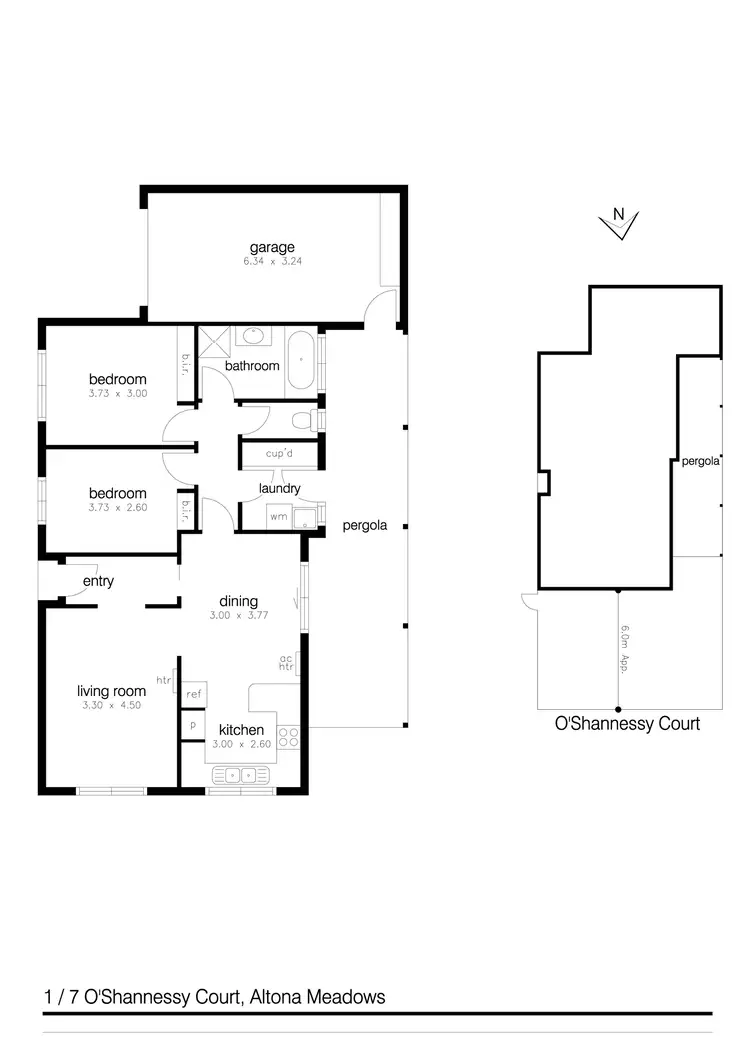 Floorplan of Homely unit listing, 1/7 O'shannessy Court, Altona Meadows VIC 3028