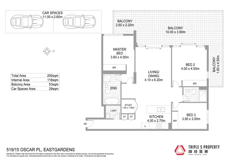 Floorplan of Homely apartment listing, 519/15 Oscar Place, Eastgardens NSW 2036