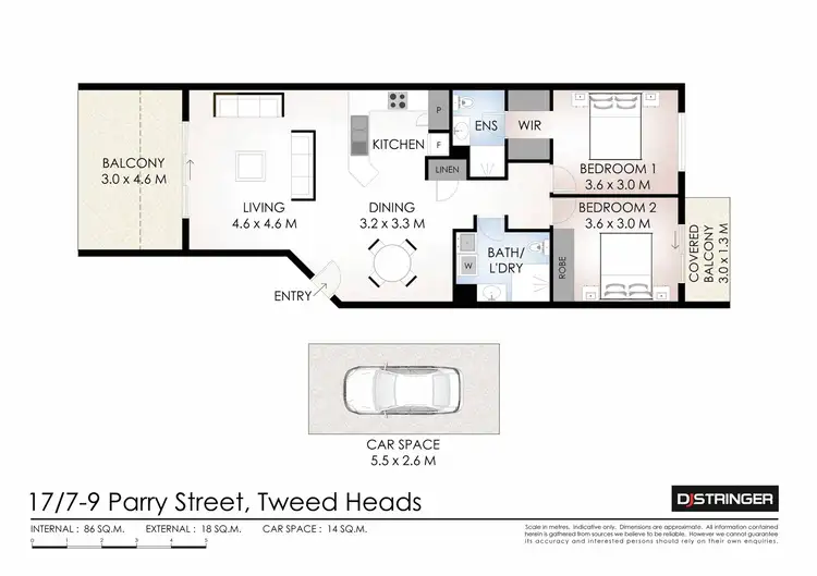 Floorplan of Homely unit listing, 17/7-9 Parry Street, Tweed Heads South NSW 2486