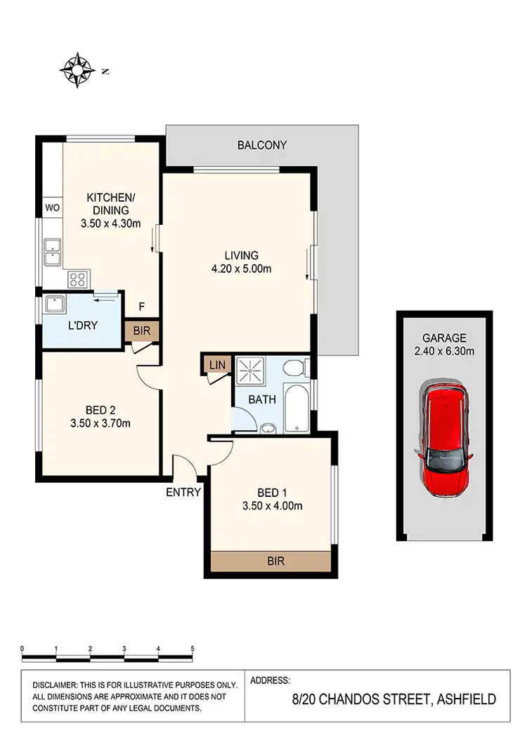 Floorplan of Homely unit listing, 8/20 Chandos Street, Ashfield NSW 2131