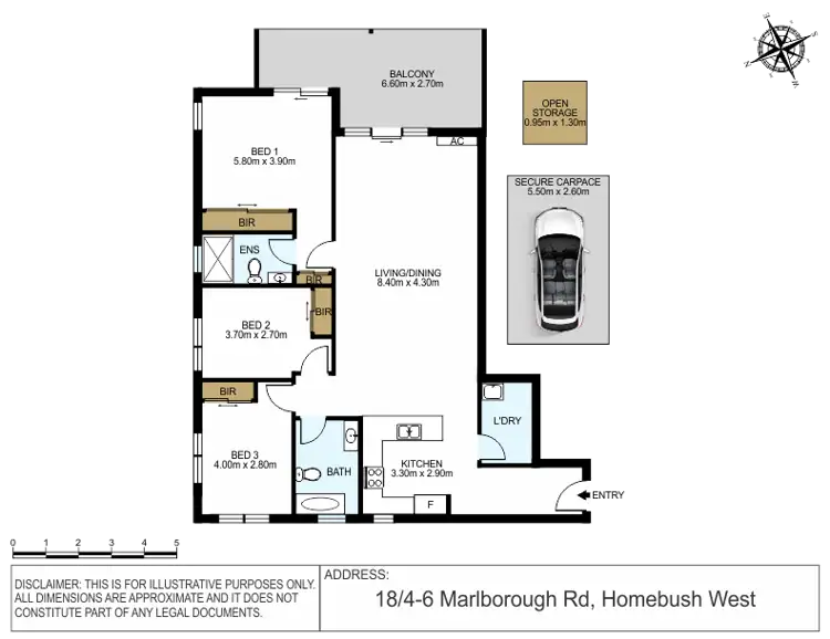 Floorplan of Homely apartment listing, 18/4-6 Marlborough Road, Homebush West NSW 2140