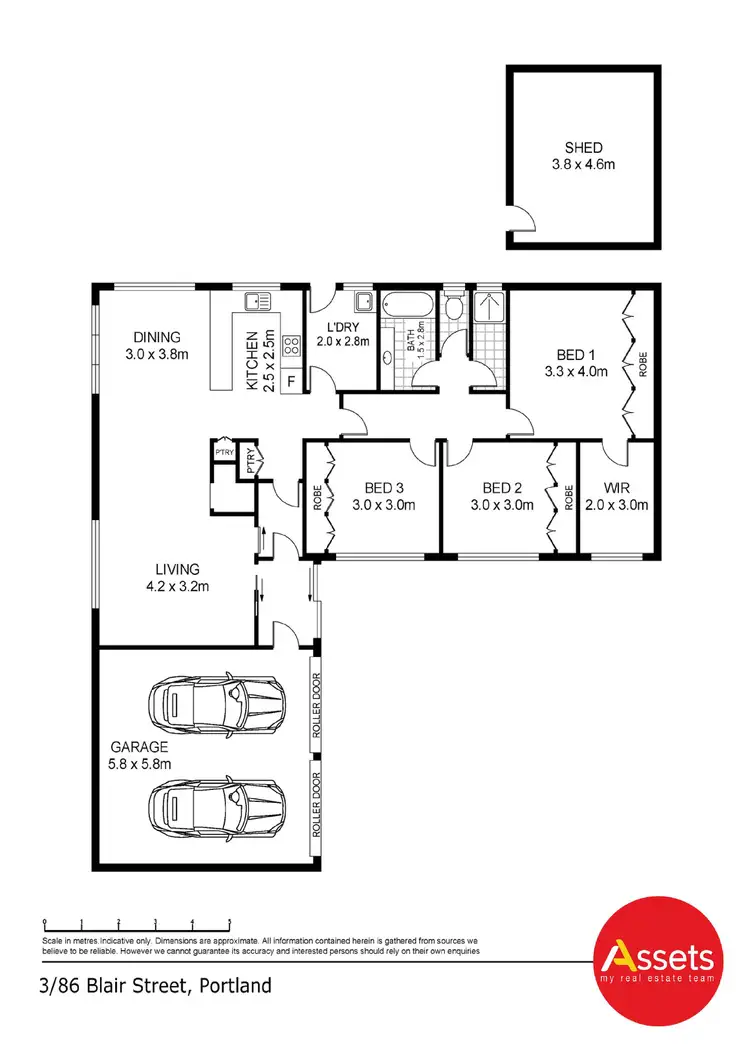 Floorplan of Homely unit listing, 3/86 Blair Street, Portland VIC 3305