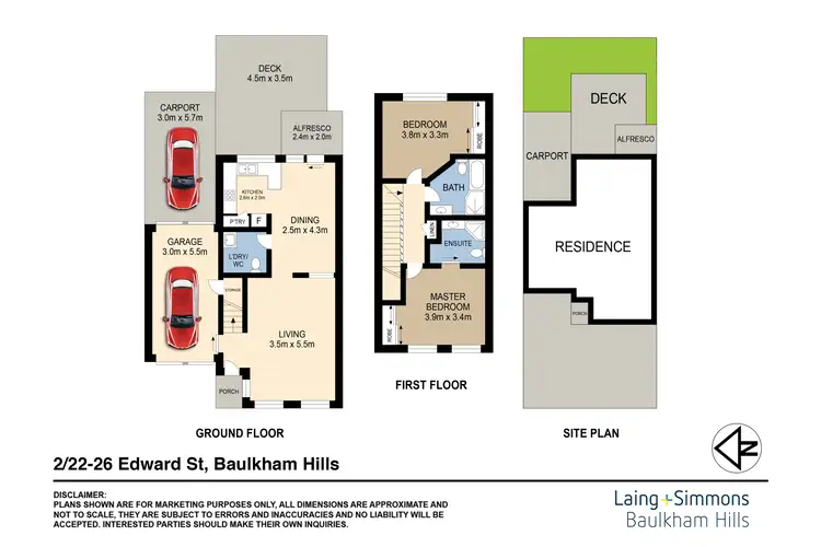 Floorplan of Homely townhouse listing, 2/22-26 Edward Street, Baulkham Hills NSW 2153