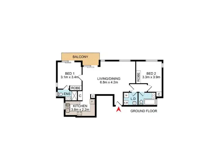 Floorplan of Homely apartment listing, 9/100 Birriga Road, Bellevue Hill NSW 2023