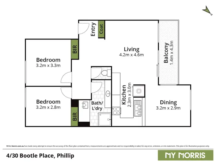 Floorplan of Homely apartment listing, 4/30 Bootle Place, Phillip ACT 2606