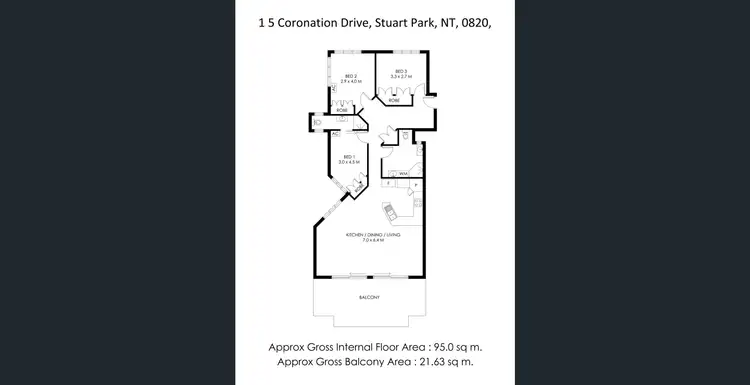 Floorplan of Homely unit listing, 1/5 Coronation Drive, Stuart Park NT 820