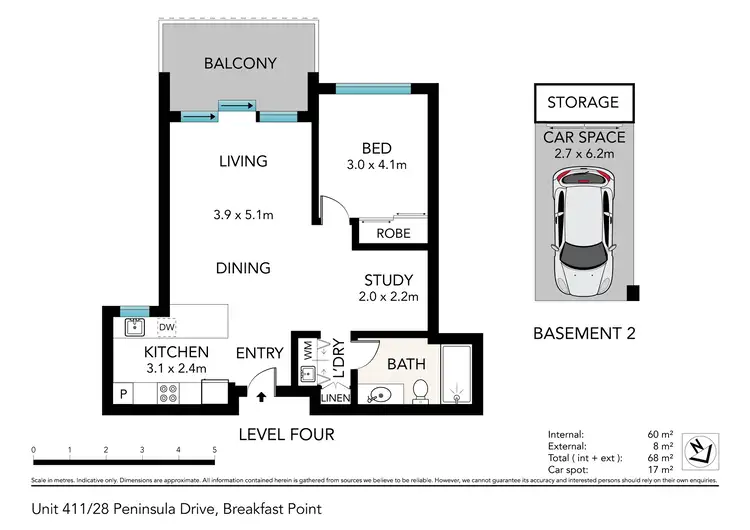 Floorplan of Homely apartment listing, 411/28 Peninsula Drive, Breakfast Point NSW 2137
