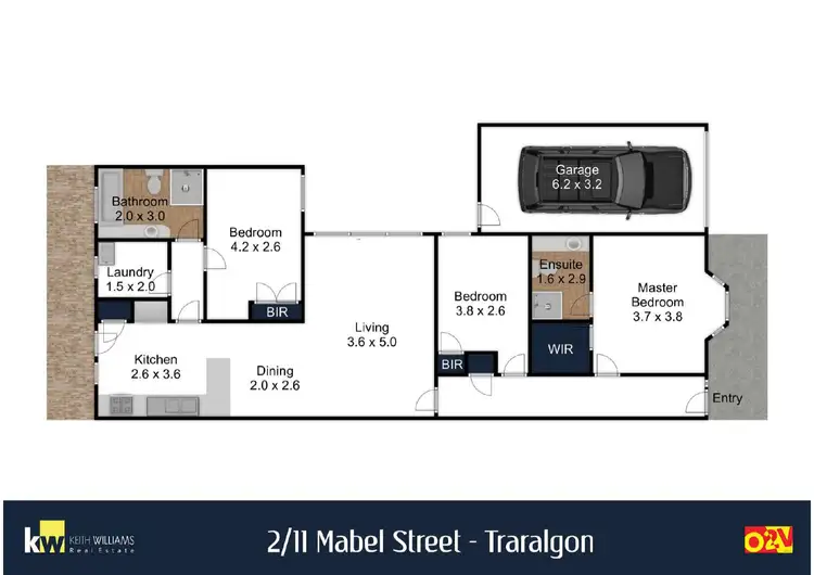 Floorplan of Homely unit listing, 2/11 Mabel Street, Traralgon VIC 3844