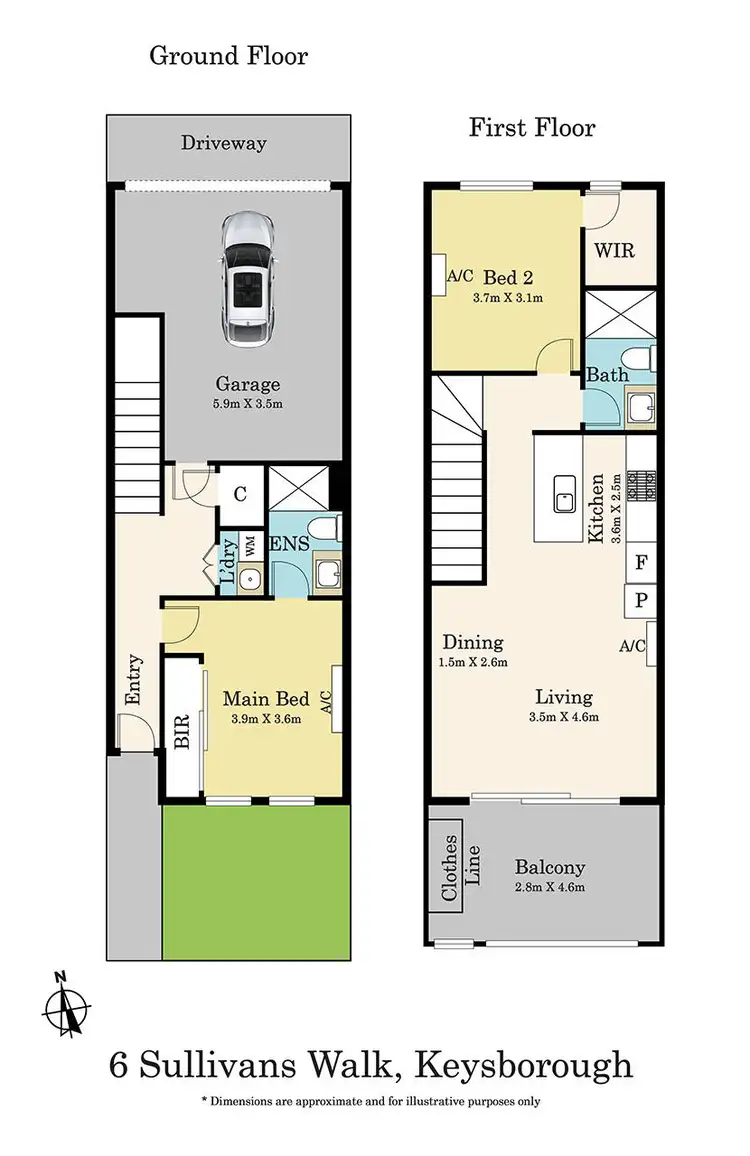 Floorplan of Homely townhouse listing, 6 Sullivans Walk, Keysborough VIC 3173