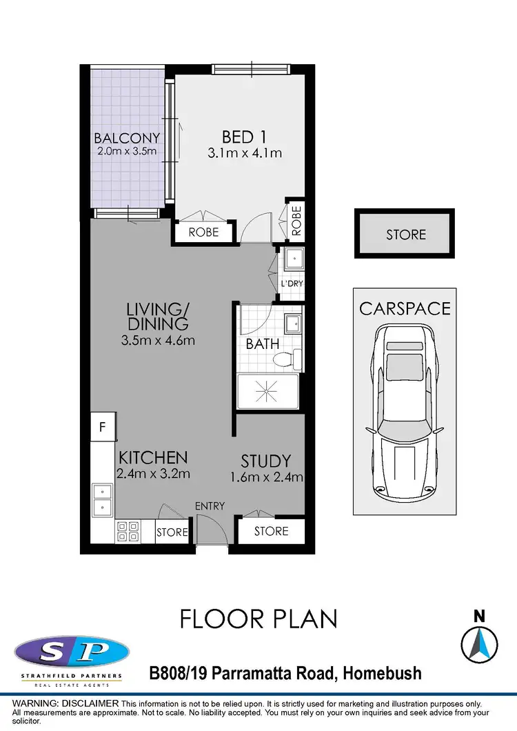 Floorplan of Homely apartment listing, B808/19 Parramatta Road, Homebush NSW 2140