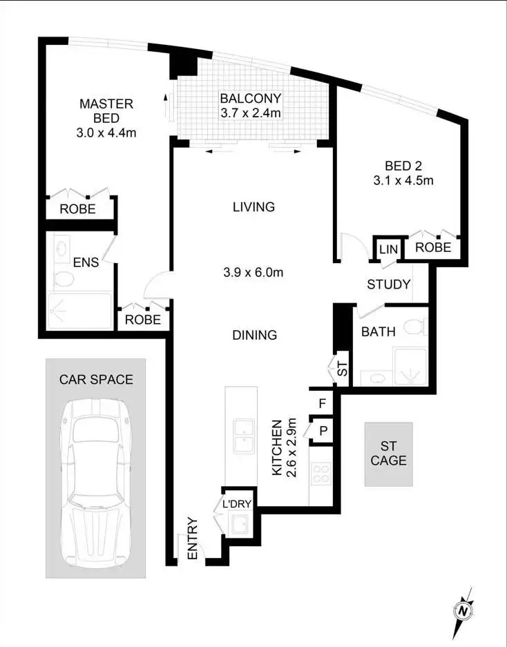 Floorplan of Homely apartment listing, Level 19/6 Ebsworth Street, Zetland NSW 2017