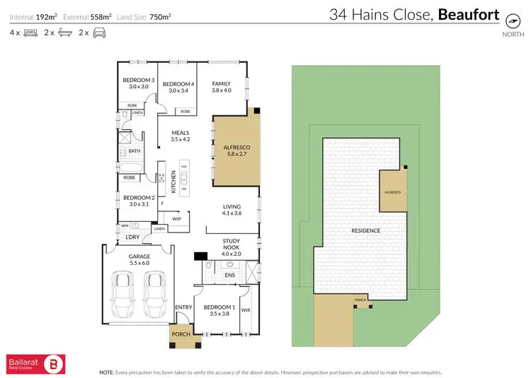 Floorplan of Homely house listing, 34 Hains Close, Beaufort VIC 3373