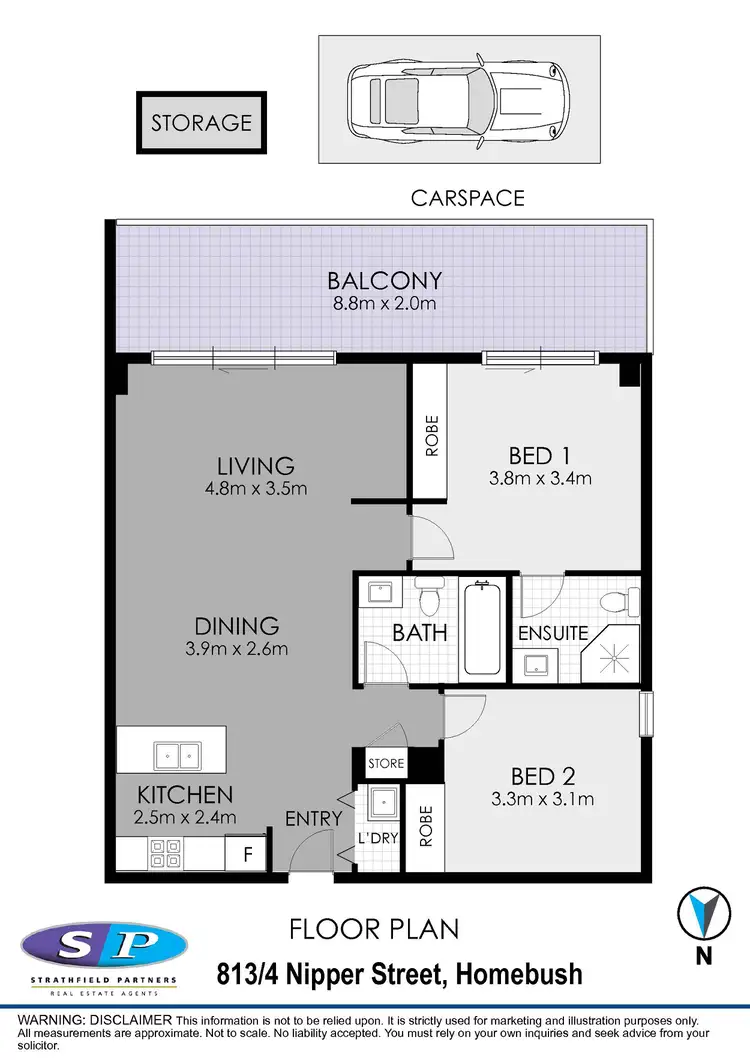Floorplan of Homely apartment listing, 813/4 Nipper Street, Homebush NSW 2140