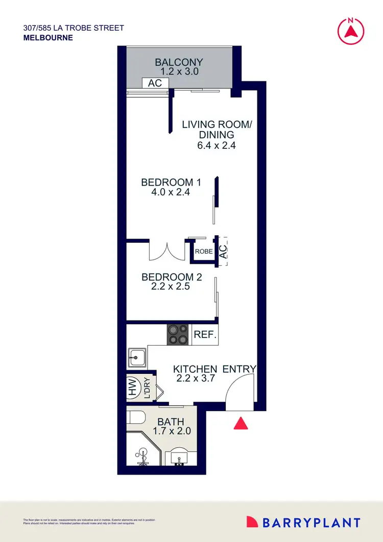 Floorplan of Homely apartment listing, 307/585 La Trobe Street, Melbourne VIC 3000