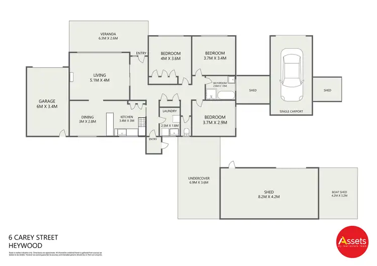 Floorplan of Homely house listing, 6 Carey Street, Heywood VIC 3304
