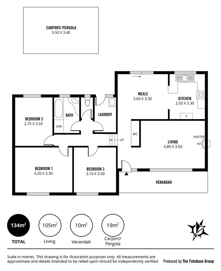 Floorplan of Homely house listing, 214 Honeypot Road, Huntfield Heights SA 5163
