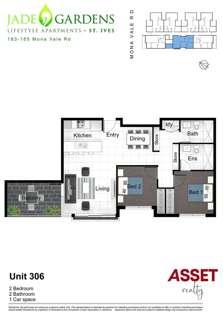 Floorplan of Homely apartment listing, 306/183-185 Mona Vale Road, St Ives NSW 2075