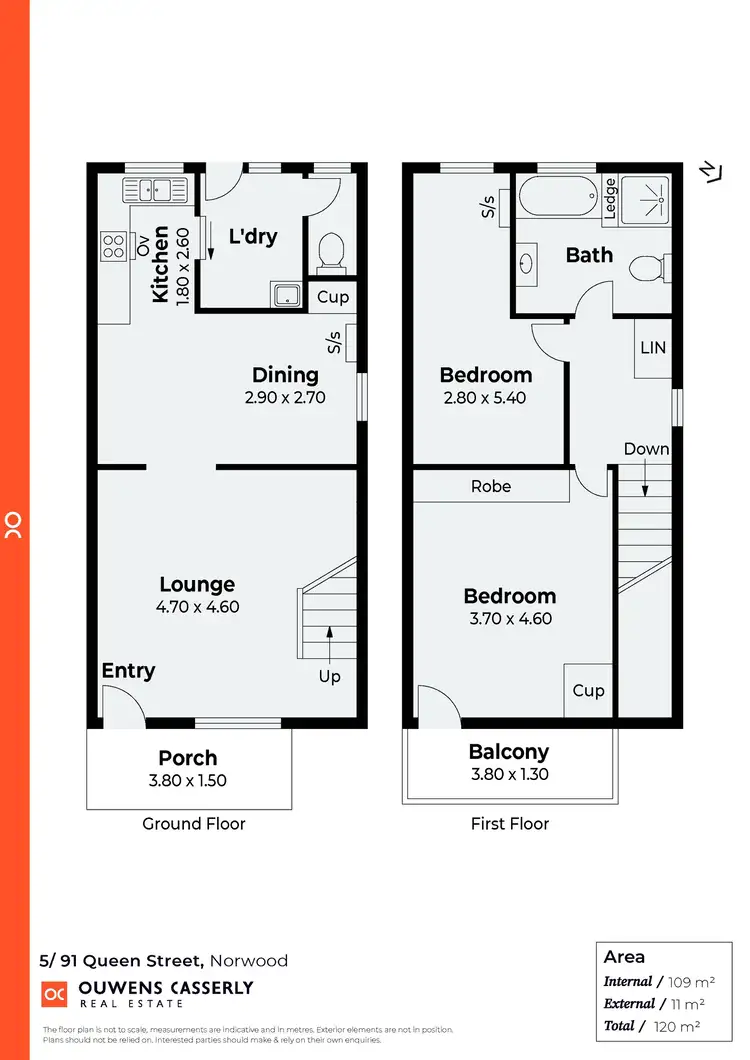 Floorplan of Homely townhouse listing, 5/91 Queen Street, Norwood SA 5067