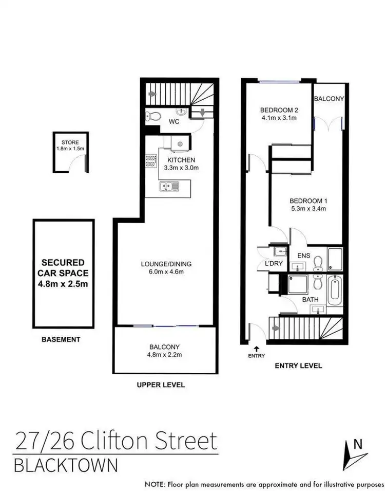 Floorplan of Homely apartment listing, 27/26 Clifton Street, Blacktown NSW 2148
