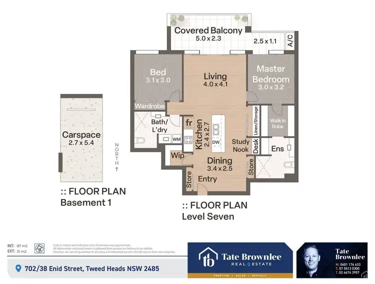 Floorplan of Homely unit listing, 702/38 Enid Street, Tweed Heads NSW 2485