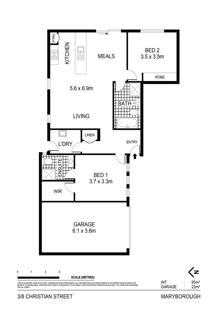 Floorplan of Homely unit listing, 3/8 Christian Street, Maryborough VIC 3465
