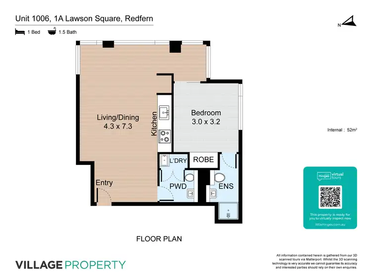 Floorplan of Homely apartment listing, 1006/1A Lawson Square, Redfern NSW 2016