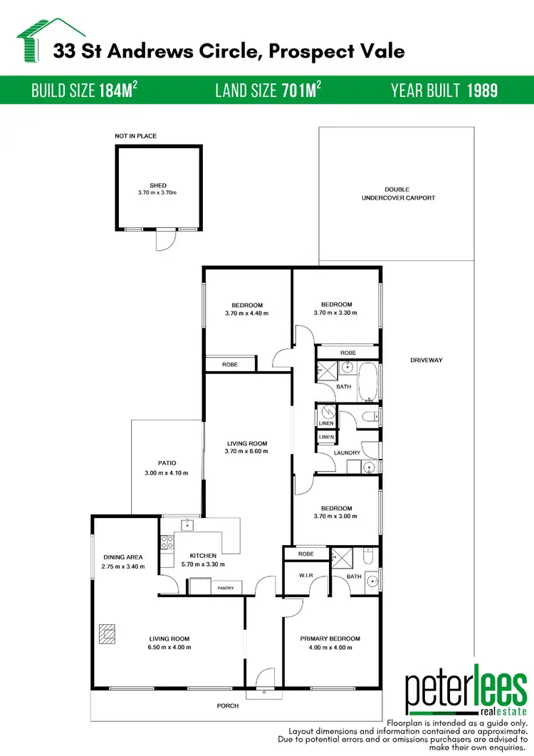 Floorplan of Homely house listing, 33 St Andrews Circle, Prospect Vale TAS 7250