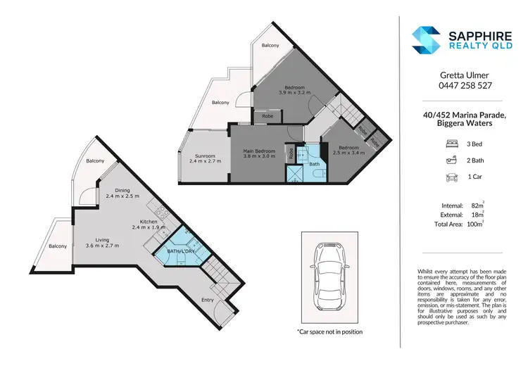 Floorplan of Homely apartment listing, 40/452 Marine Parade, Biggera Waters QLD 4216