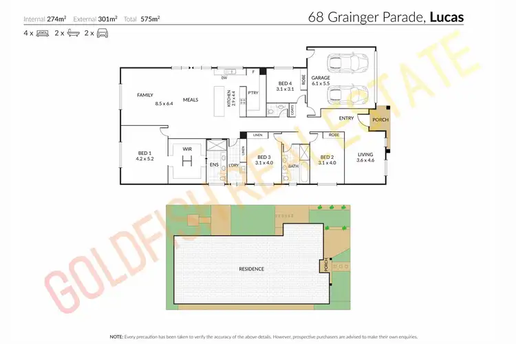 Floorplan of Homely house listing, 68 Grainger Parade, Lucas VIC 3350