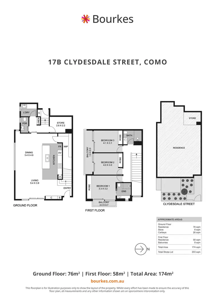 Floorplan of Homely townhouse listing, 17B Clydesdale Street, Como WA 6152