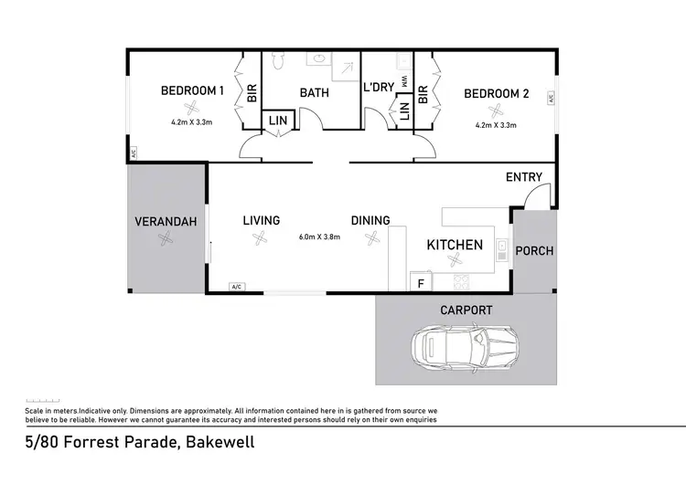 Floorplan of Homely unit listing, 5/80 Forrest Parade, Bakewell NT 832