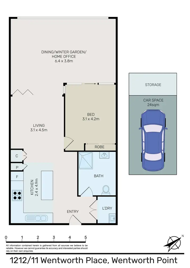 Floorplan of Homely apartment listing, 1212/11 Wentworth Place, Wentworth Point NSW 2127