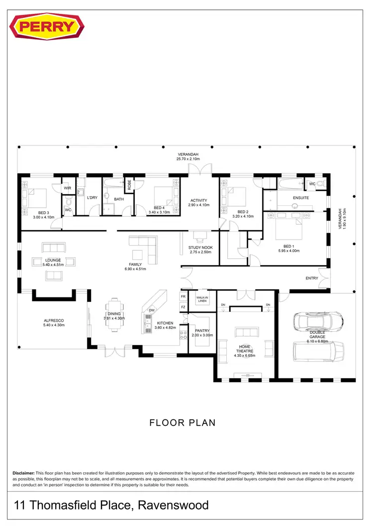 Floorplan of Homely house listing, 11 Thomasfield Place, Ravenswood WA 6208