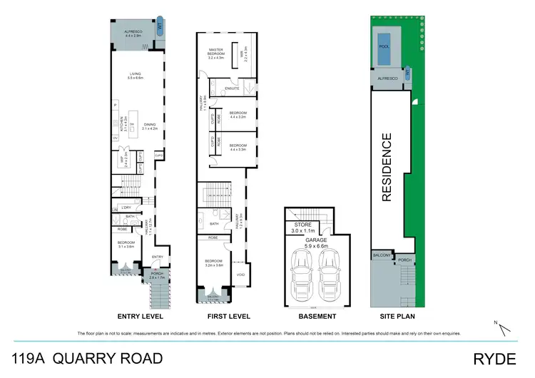 Floorplan of Homely semi-detached listing, 119A Quarry Road, Ryde NSW 2112