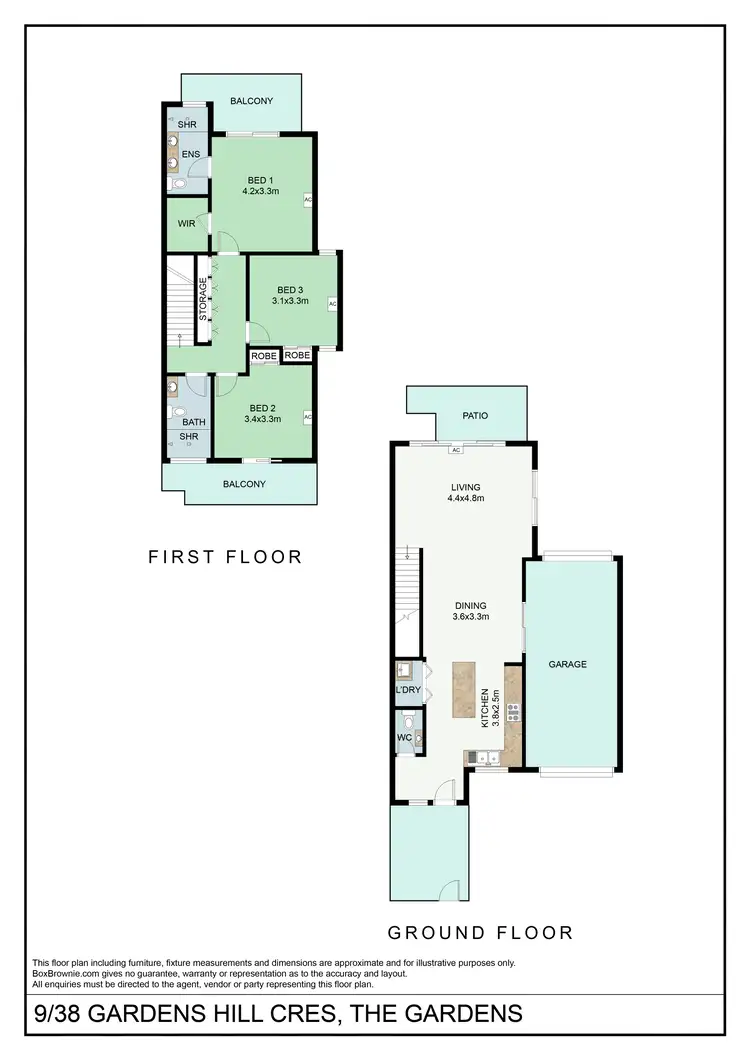 Floorplan of Homely townhouse listing, 9/38 Gardens Hill Crescent, The Gardens NT 820
