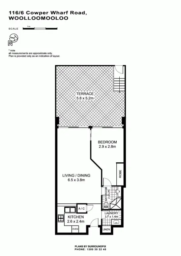 Floorplan of Homely apartment listing, 116/6 Cowper Wharf Roadway, Woolloomooloo NSW 2011