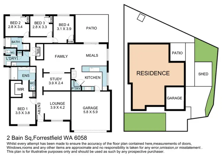 Floorplan of Homely house listing, 2 Bain Square, Forrestfield WA 6058