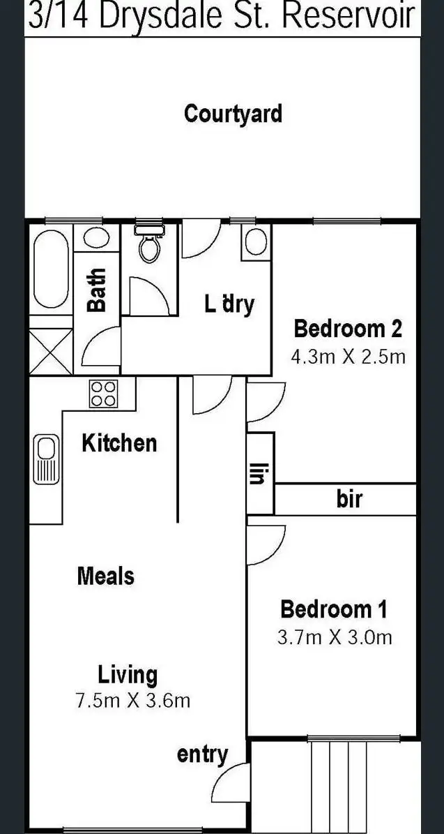Floorplan of Homely unit listing, 3/14 Drysdale Street, Reservoir VIC 3073